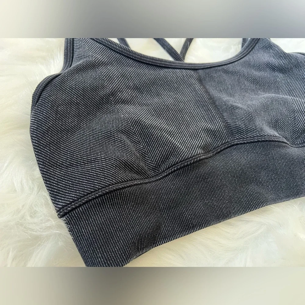 JoyLab Blueish Gray Seamless Strappy Sports Bra